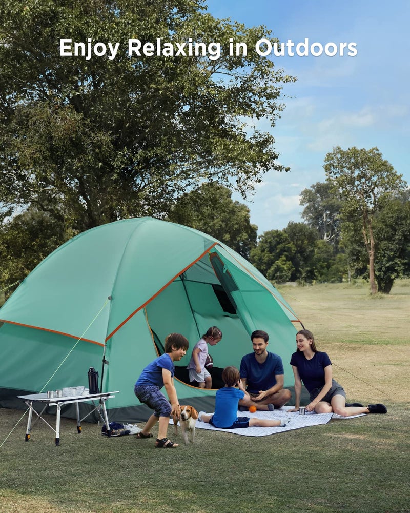Ciays Camping Tent 6 Person Waterproof Family Tent with Removable Rainfly and Carry Bag Lightweight Tent with Stakes for Camping Traveling Backpacking Hiking Outdoors, New Teal - Image 2