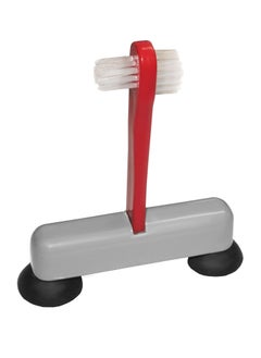 Rehabilitation Advantage Rehabilitation Advantage Denture Scrub Brush & Suction Cup Holder,Red/Gray  - Image 1