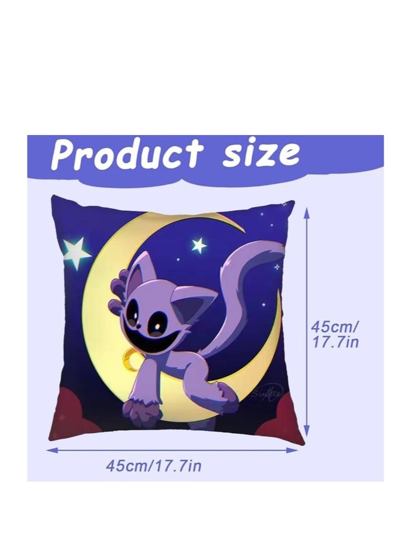XiuWoo Smiling Critters Throw Pillow Covers,Case Cover Square Cushion Cover,Smiling Critters Cartoon peripheral,Animal Cushion Covers Pillow Case Cover for Sofa Car Bedroom Home Decor - Image 4