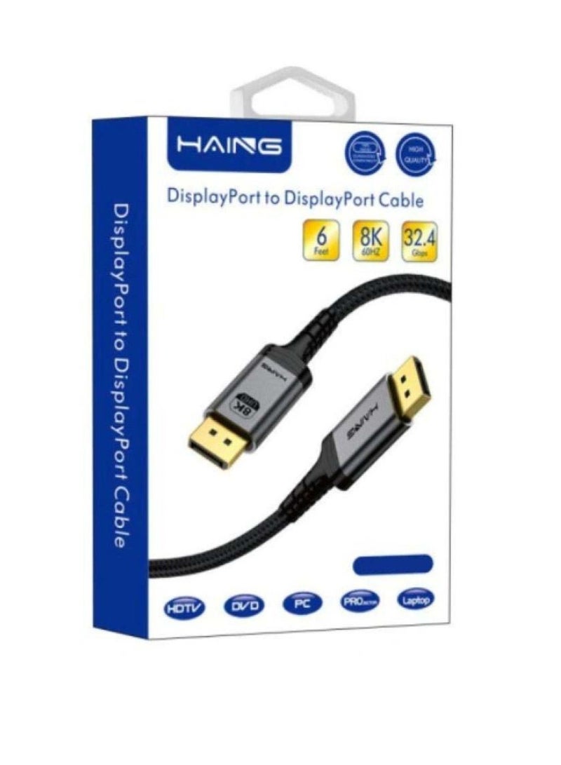 Haing Display Port To Display Port Cable 8K 3M