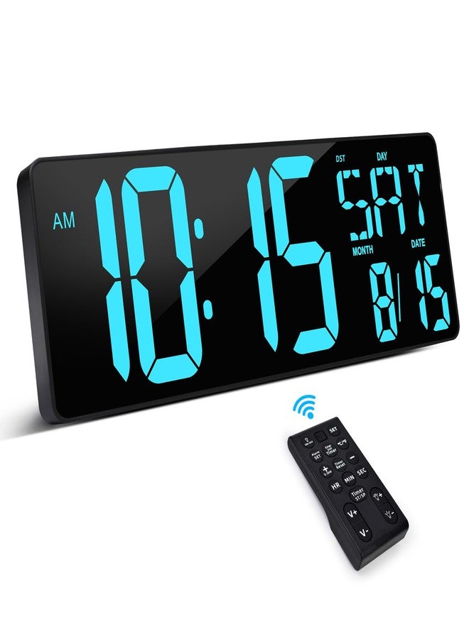 XREXS Large Digital Wall Clock with Remote Control, 17.2 Inch LED Large Display Count Up & Down Timer, Adjustable Brightness Alarm Clock with Day/Date/Temperature for Home, Gym, Office and Classroom - Image 1