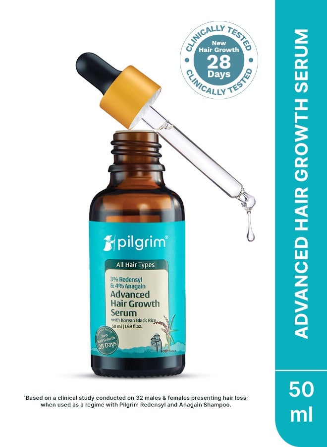 PILGRIM Redensyl 3%+Anagain 4% Advanced Hair Growth Serum(50Ml) For Scalp With Natural Ingredients Korean Black Rice,Controls Hair Fall,Increases Hair Density Hair Growth Serum For Unisex - Image 1