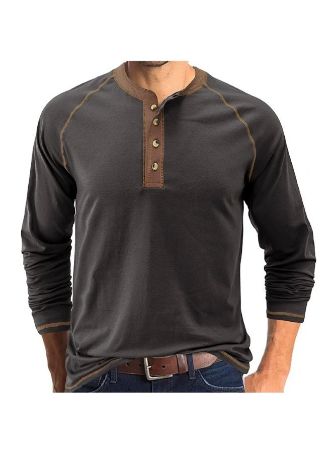 general Men's Henley Shirts Raglan Long Sleeve Casual Slim Fit Lightweight Fashion T-Shirts - Image 1