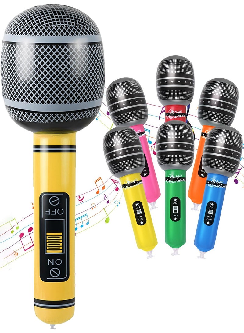 NajmStyle 6 PCS Inflatable Microphone, Blow up Microphone, Inflatable Microphones for Parties, Inflatable party props,Star Party Supplies Christmas Birthday Party Gifts Stage Performance - Image 1