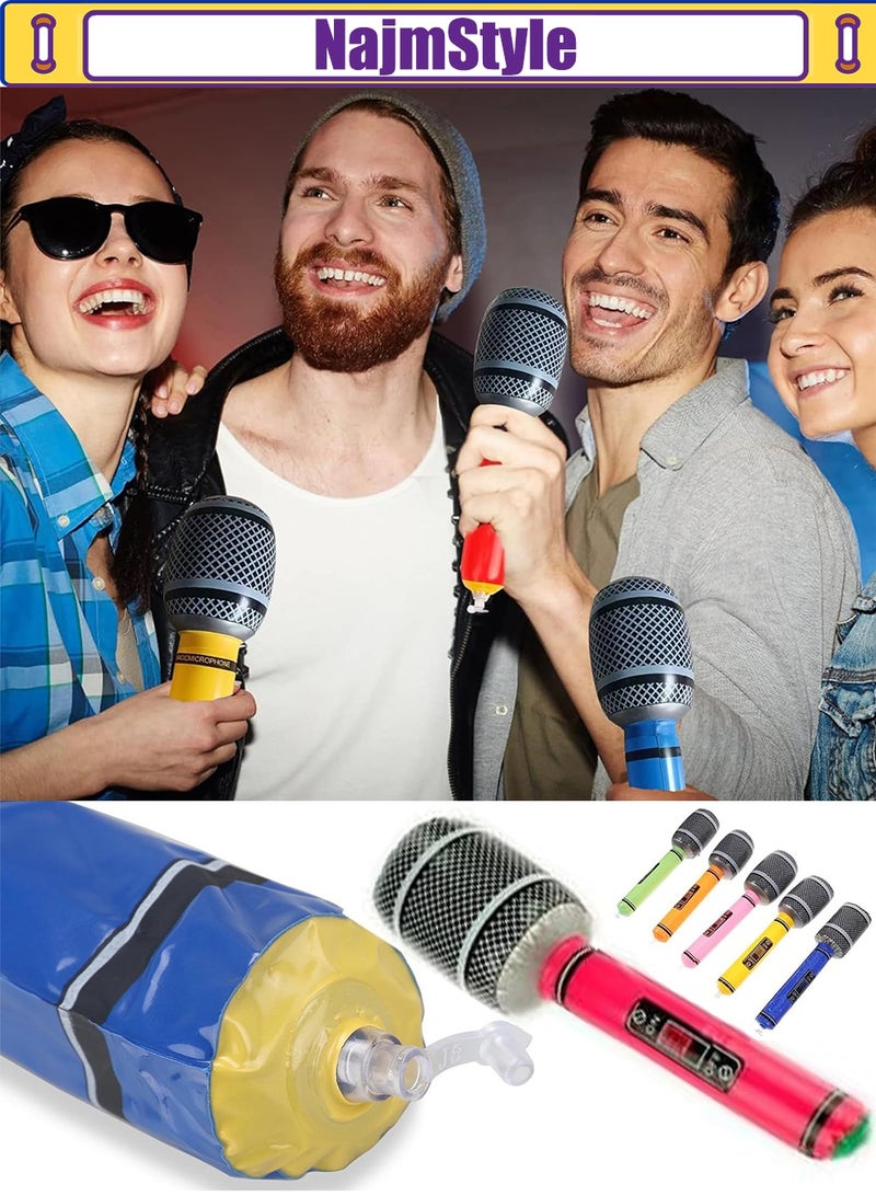 NajmStyle 6 PCS Inflatable Microphone, Blow up Microphone, Inflatable Microphones for Parties, Inflatable party props,Star Party Supplies Christmas Birthday Party Gifts Stage Performance - Image 5