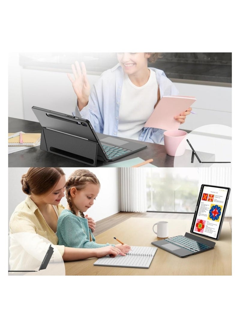 PROTECT Protective Tablet Keyboard for Samsung Tab 14.6-inch | Bluetooth, Trackpad, Backlit, Adjustable Stand, Grey – Model: HL118A-10U