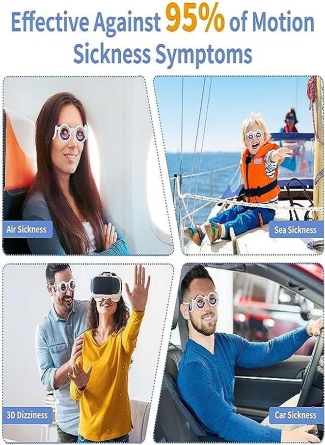 Ailily Anti- Motion Sickness Glasses, Raised Airsick Sickness Seasickness Glasses for Sport Travel Gaming, Ultra-Light Portable Nausea Relief Glasses, No Lens Liquid Glasses for Adults or Kids - Image 5