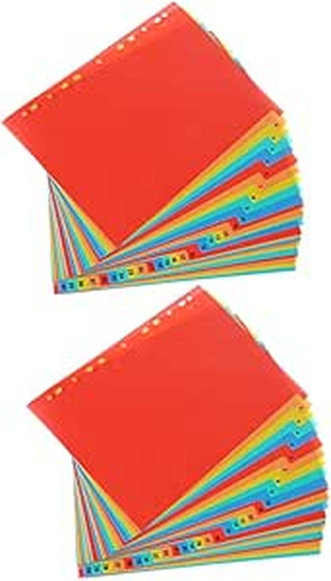 2 Sets Plastic Index Dividers With Tabs Page Separator Sheets For Binders Organizing Planner Journal Notebook - Image 1