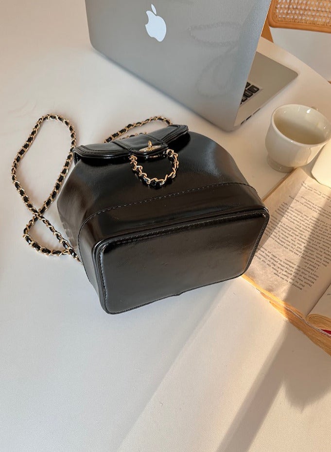 Black Chain Backpack Bag  - Image 3