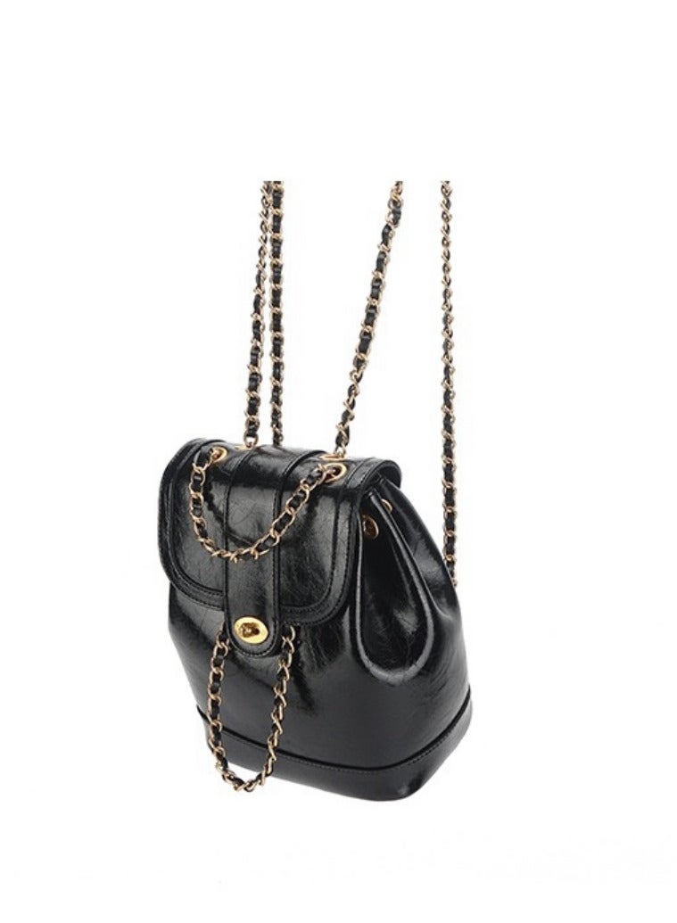 Black Chain Backpack Bag  - Image 2