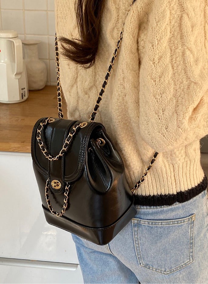 Black Chain Backpack Bag  - Image 5