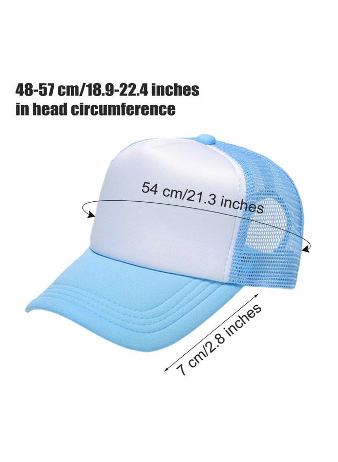 Outink 10 Pack Kids Mesh Baseball Cap Adjustable Sublimation Blank Snapback Trucker Sun Hat for Sports Outdoor, 10pack-pink White, One Size - Image 2