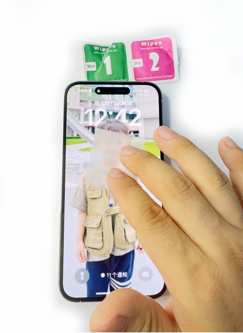 Samu - Tempered Glass Screen Protector With Auto Alignment Easy Installation For Apple iPhone 15 Pro Clear - Image 1