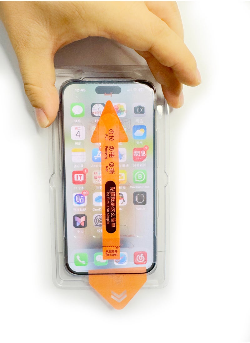 Samu - Tempered Glass Screen Protector With Auto Alignment Easy Installation For Apple iPhone 15 Pro Clear - Image 1