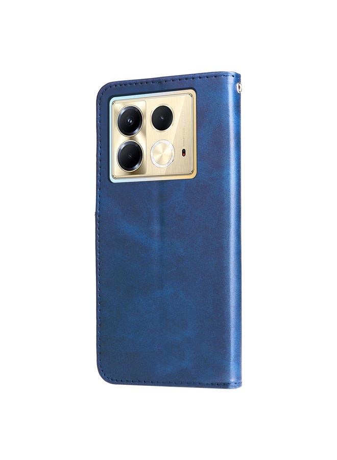 اس-توب جراب لهاتف Infinix Note 40 5G جراب هاتف أنيق من جلد العجل بسحاب - Image 3