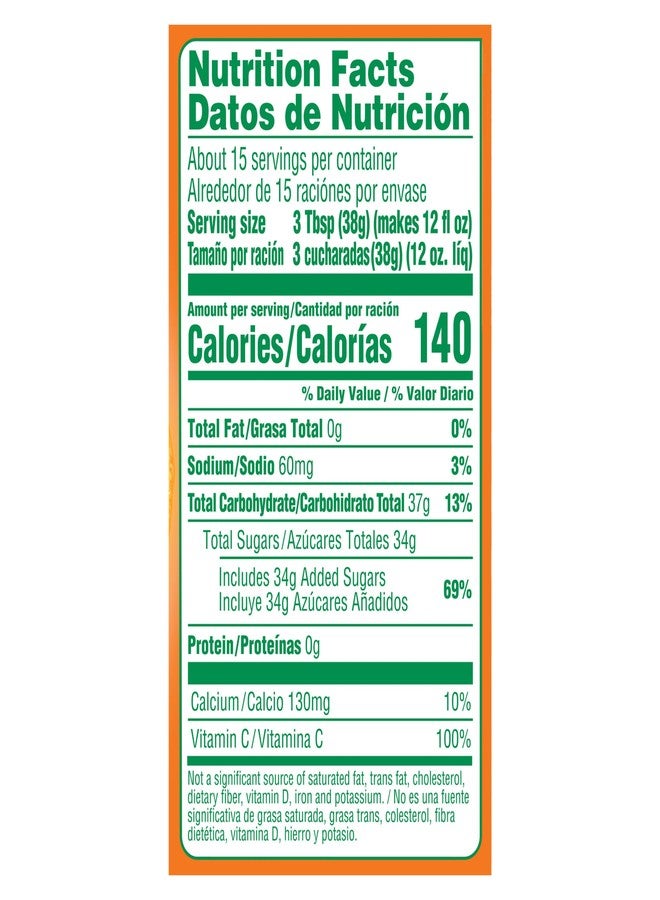 Tang Orange Sweetened Powdered Drink Mix 1 Count 20 oz Canister - Image 2