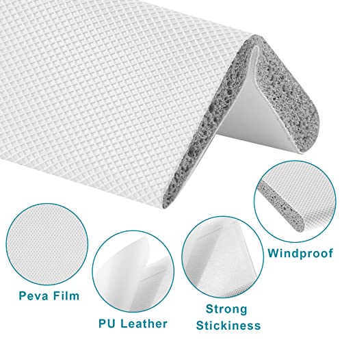 LifCratms 4 Pcs Door Corner Seals, Exterior Door Jamb Frame Seal, Self-Adhesive Wedge Draft Stoppers Foam Pads for Weather Stripping Noise Isolating (White) - Image 3