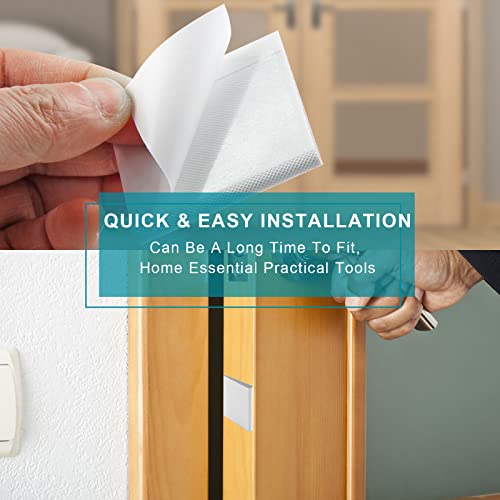 LifCratms 4 Pcs Door Corner Seals, Exterior Door Jamb Frame Seal, Self-Adhesive Wedge Draft Stoppers Foam Pads for Weather Stripping Noise Isolating (White) - Image 5