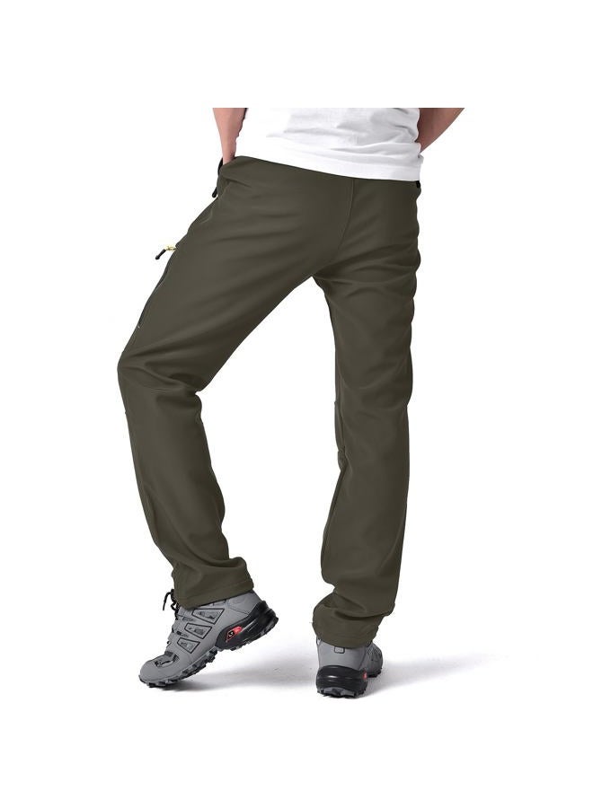 Toomett Men's Snow Pants Skiing Winter Insulated Soft Shell Outdoor Fleece Lined Hiking Pants with Zipper Pockets,MH4409,Earth Tone,34 - Image 5