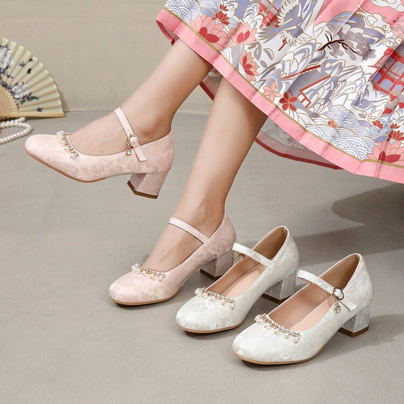 Children'S Leather Shoes Women'S Princess Shoes Low-Top High-Heeled Shoes For Middle And Big Children And Students New Shoes For Performance Girls Single-Layer Shoes - Image 2