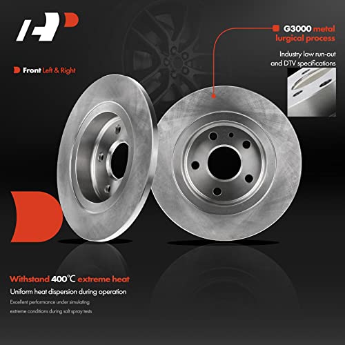 A-Premium 10.55 inch (268mm) Rear Solid Disc Brake Rotors + Ceramic Pads Kit Compatible with Select Buick and Chevy Models - Encore 13-17, Cruze 11-15, Cruze Limited 16, Sonic 13-16, Trax 13-17, 6-PC - Image 5