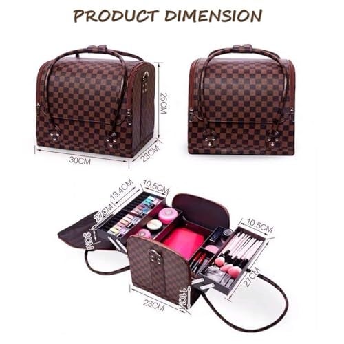 FlyKonix Pu Leather Professional Cosmetic Organizer Box | Large Capacity Makeup Organizer for Storage - Image 2
