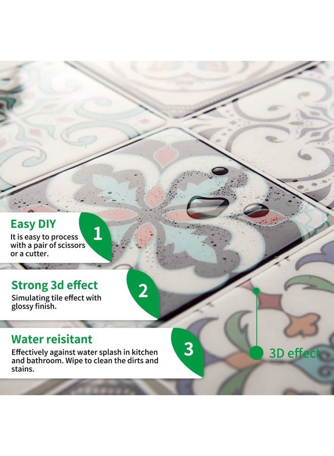 LONGKING Peel and Stick Backsplash Tile Stickers, Maximum Blue Green Tile for Kitchen, Stick on Wall Tiles (10 Sheets) - Image 4