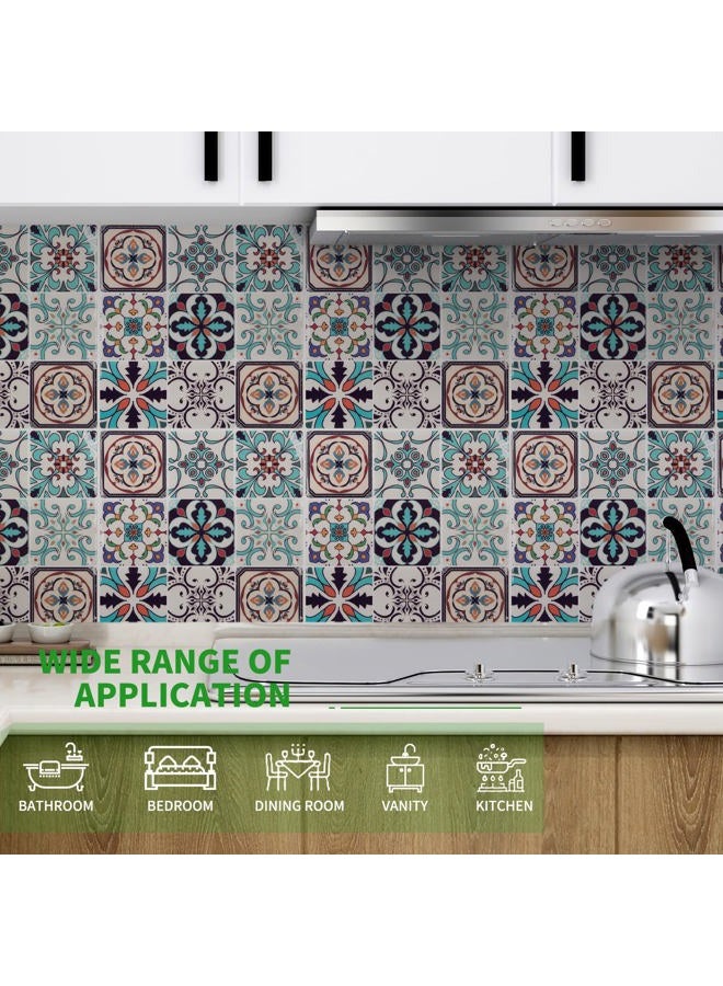 LONGKING Peel and Stick Backsplash Tile Stickers, Maximum Blue Green Tile for Kitchen, Stick on Wall Tiles (10 Sheets) - Image 3