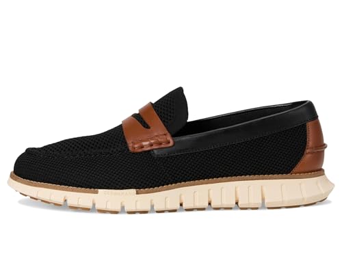 Cole Haan Men's Zerogrand Remastered Stitchlite Loafers, Black/Brit Tan/Ivory, 7-M US - Image 4