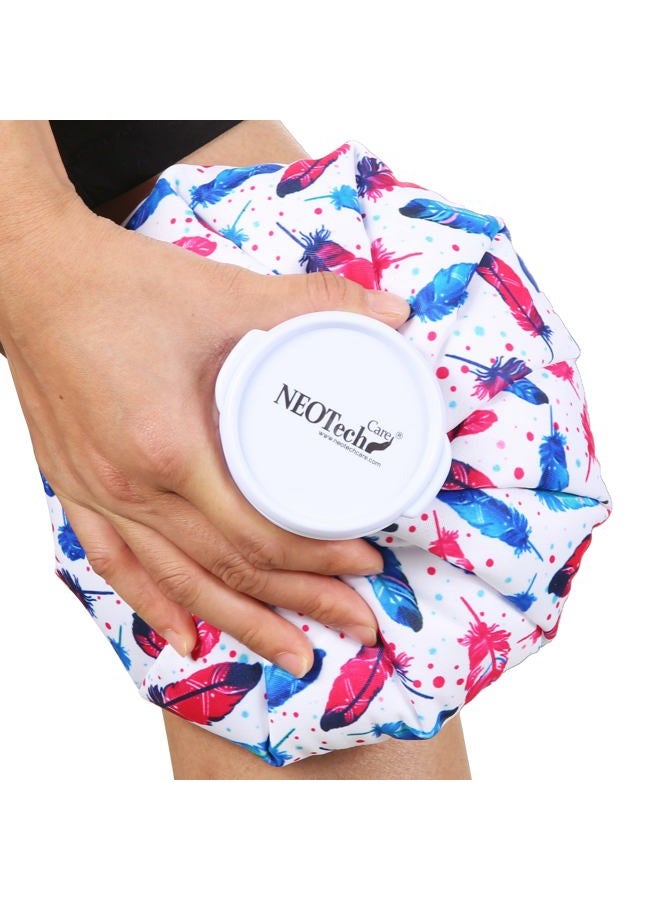 NeoTech Care Ice Bag, Screw Top Fillable, Reusable (Feathers Design, 8 inch) - Image 1