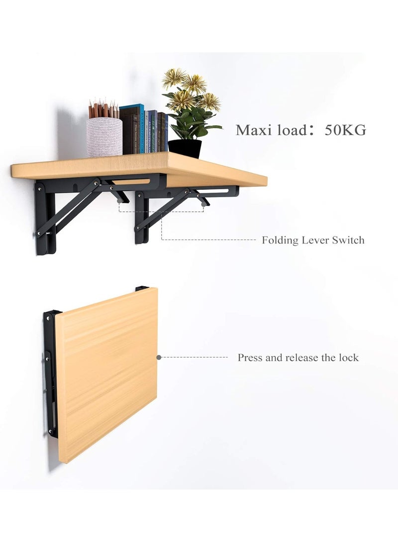 Relex Floating Shelf Brackets, 2PCS 8 Inch Wall Shelf Brackets, Metal Joint Angle Bracket, Heavy Duty Bracket Corner Brace Support for Hanging, DIY Wall Mounted Folding Table Hinge - Image 4