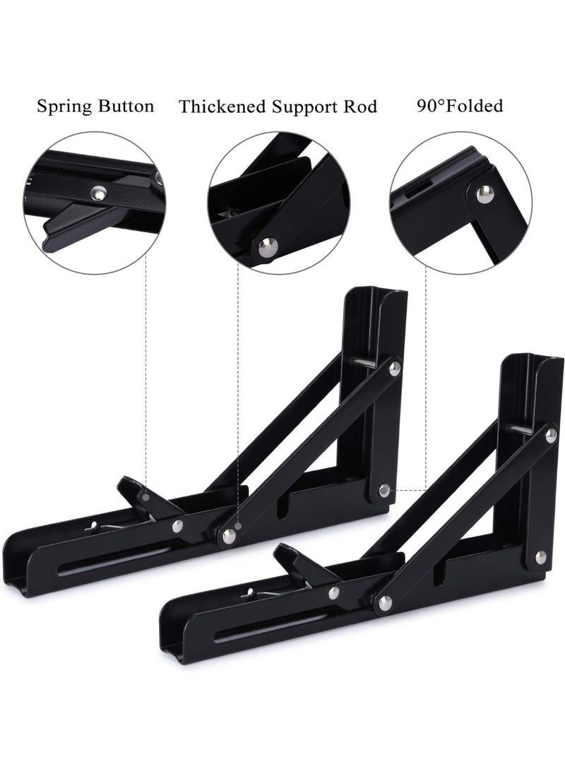 Relex Floating Shelf Brackets, 2PCS 8 Inch Wall Shelf Brackets, Metal Joint Angle Bracket, Heavy Duty Bracket Corner Brace Support for Hanging, DIY Wall Mounted Folding Table Hinge - Image 5