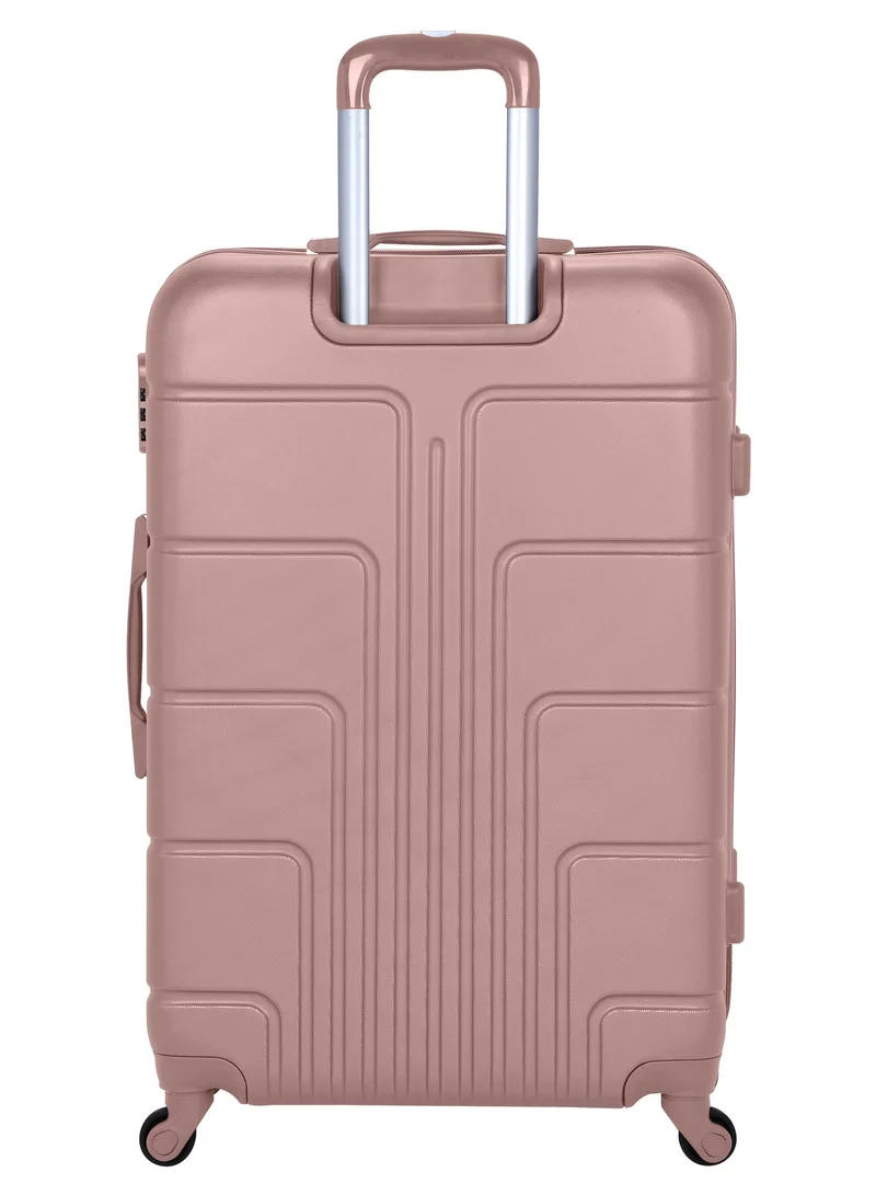 Senator Rose Gold Hard Case Travel Bag Large Checked Luggage Trolley ABS Lightweight Suitcase with 4 Spinner Wheels A1012, Rose  | Best Price UAE