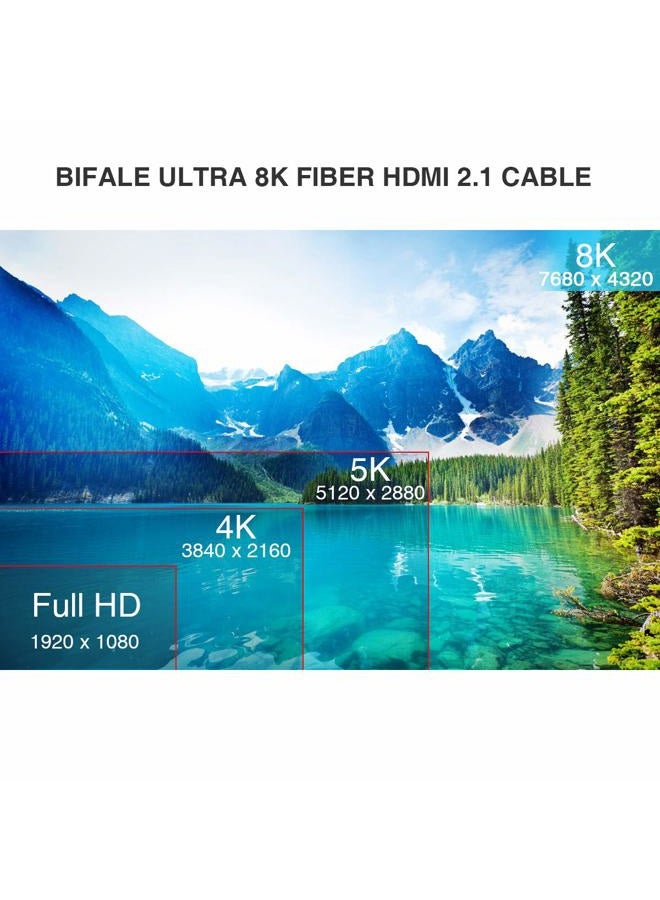 BIFALE 8K Fiber Optic HDMI 2.1 Cable 25ft, Detachable 8K HDMI 2.1 Cable Support eARC, 48Gbps, 8K@60Hz, 4K@120Hz with Dual Micro HDMI for RTX 3080/3090, Xbox Series X, PS5, Denon AV Receiver - Image 4