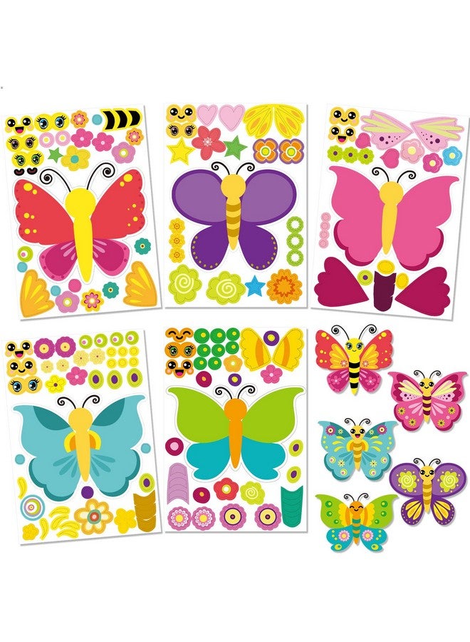 Pajean 30 Pack Butterflies Stickers For Kids 5 Designs Butterfly Crafts Make A Face Stickers Diy Mix And Match Make Your Own Decals For Festival Gifts Rewards Arts Projects Party Favors Games School Summer - Image 2