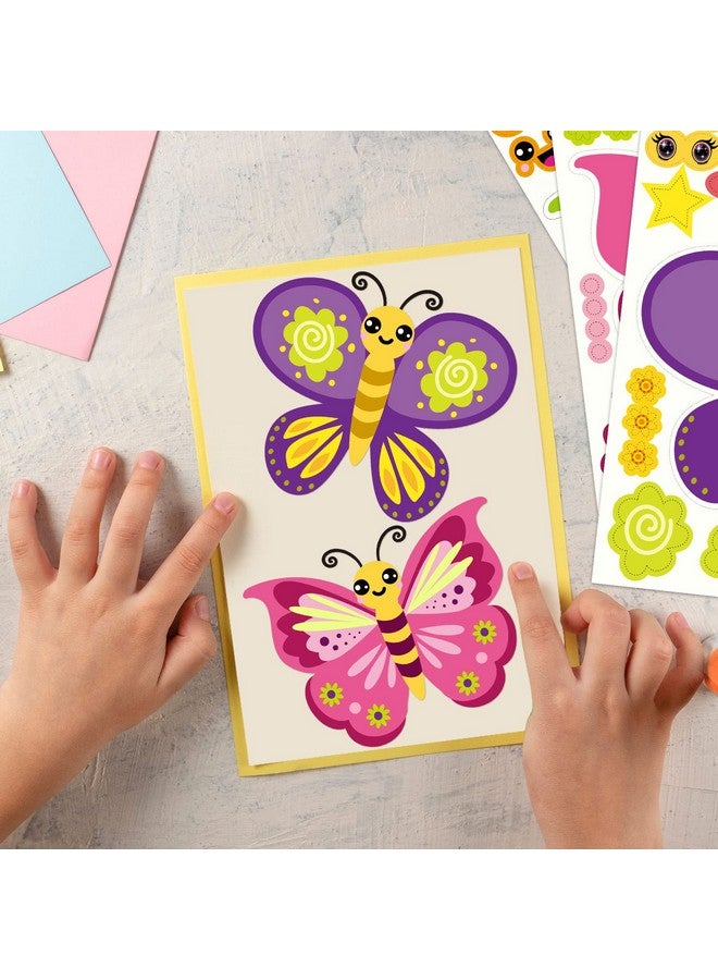 Pajean 30 Pack Butterflies Stickers For Kids 5 Designs Butterfly Crafts Make A Face Stickers Diy Mix And Match Make Your Own Decals For Festival Gifts Rewards Arts Projects Party Favors Games School Summer - Image 5