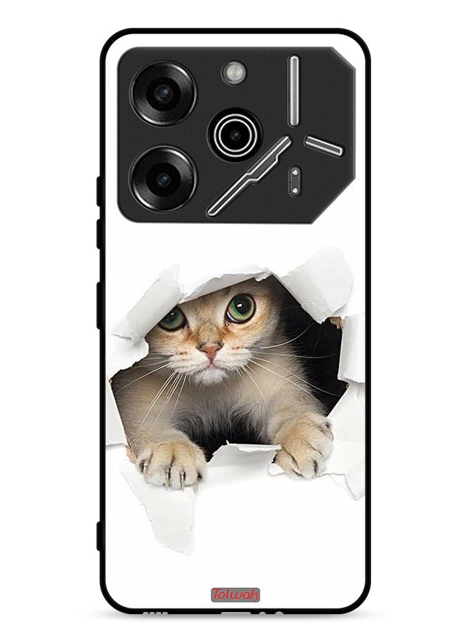 Tolwak Tecno Pova 6 Pro 5G Protective Case Cover Cat Appearing - Image 1