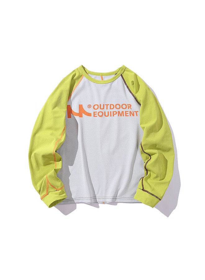 MIPO Mippo Autumn Kids T-shirt Stain-resistant Quick-dry Raglan Long Sleeve Lightweight Stretch Breathable Yellow 140cm - Image 3