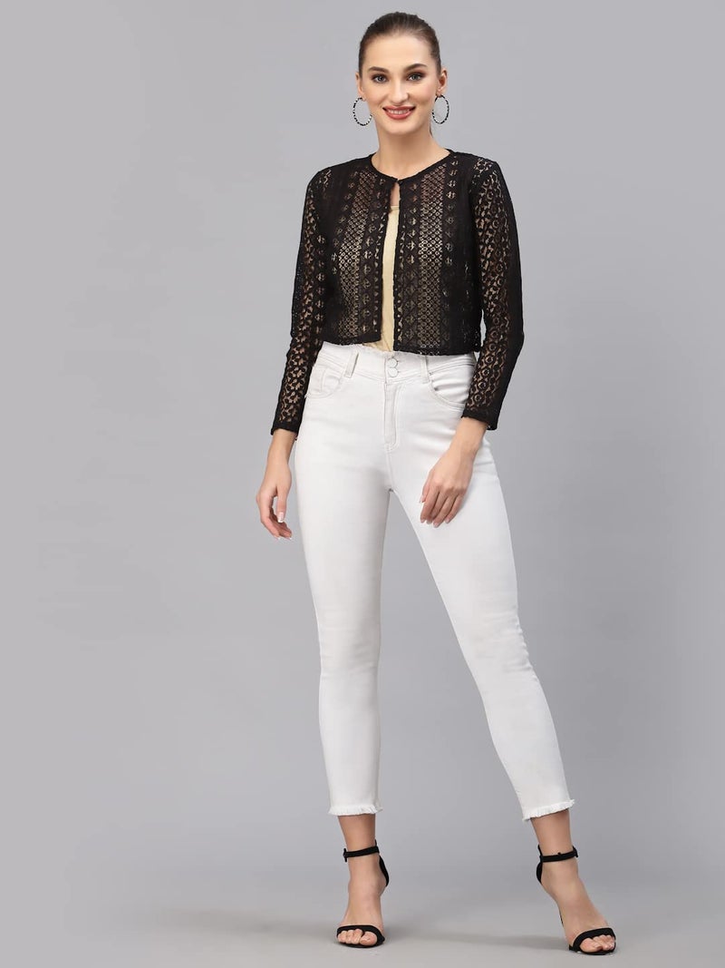Style Quotient Women Black Solid Shrug - Image 5