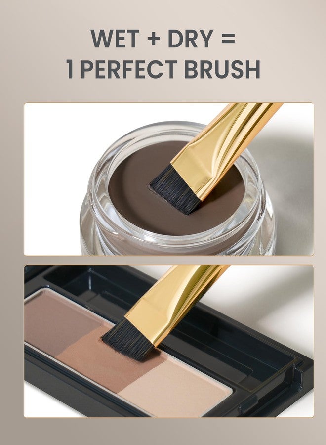 ROWNYEON Desert Oak Series MicroBlade Angled Brow Brush - 11mm Ultra-Fine Nylon Bristles for 1mm Hair Strokes, Pomade/Gel/Powder Application, Bubinga & Brass (CM 190) - Image 5
