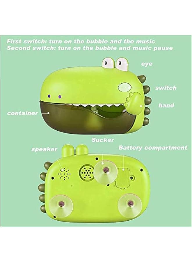 Bubble Bath Toy, Bath Toys, Automatically Spit Bubbles Baby Bath Toys, Baby Bubble Machine for Tub and Plays 12 Children's Songs, Cute Dinosaur Bathtub Toys Bubble Maker for Toddlers, Green, 1 Pcs - Image 5