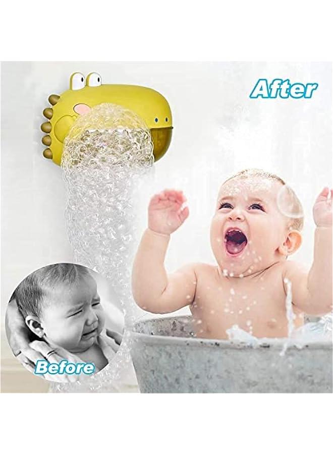 Bubble Bath Toy, Bath Toys, Automatically Spit Bubbles Baby Bath Toys, Baby Bubble Machine for Tub and Plays 12 Children's Songs, Cute Dinosaur Bathtub Toys Bubble Maker for Toddlers, Green, 1 Pcs - Image 2