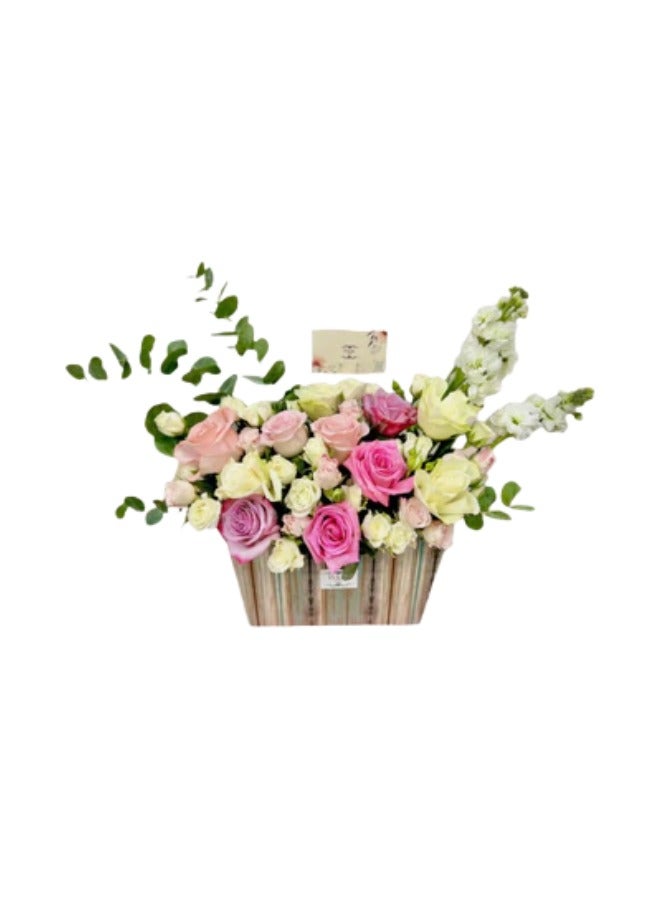 Ramadan Mubarak Iftar Greeting Fresh Flower Basket