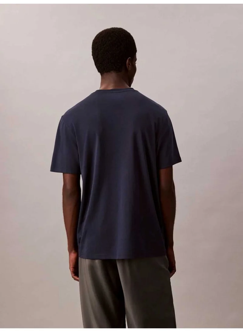 CALVIN KLEIN Dark Sapphire Luxury Cotton T-shirt for Men | Best Price UAE