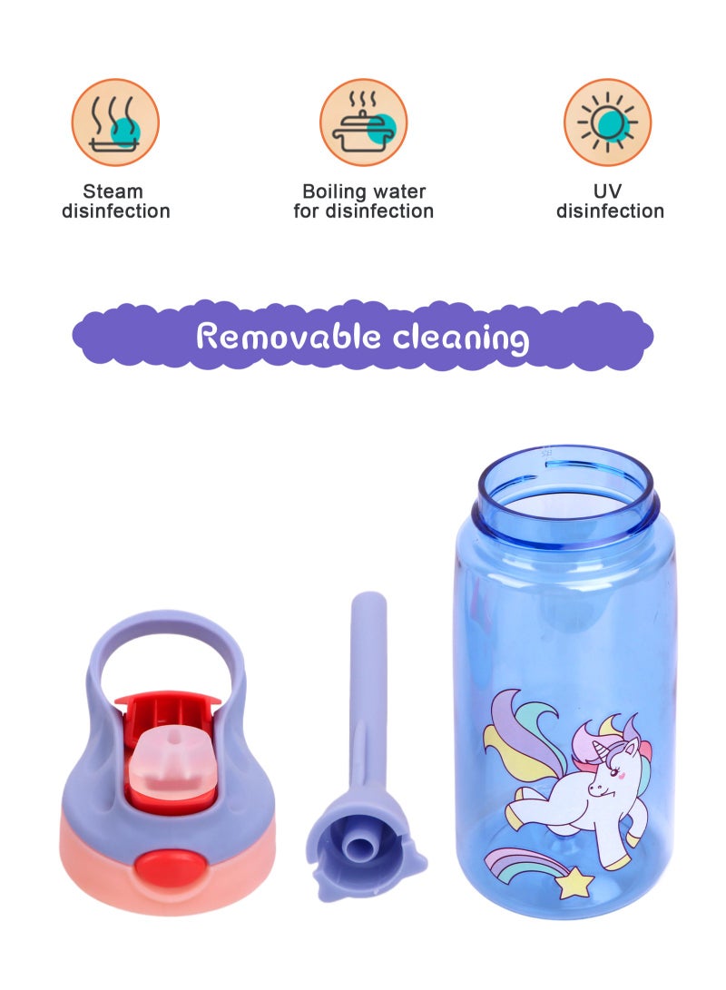 URbazaar 480ml Kids Water Bottle with Straw Leakproof, BPA Free, Suitable for Boys and Girls(Unicorn) - Image 5