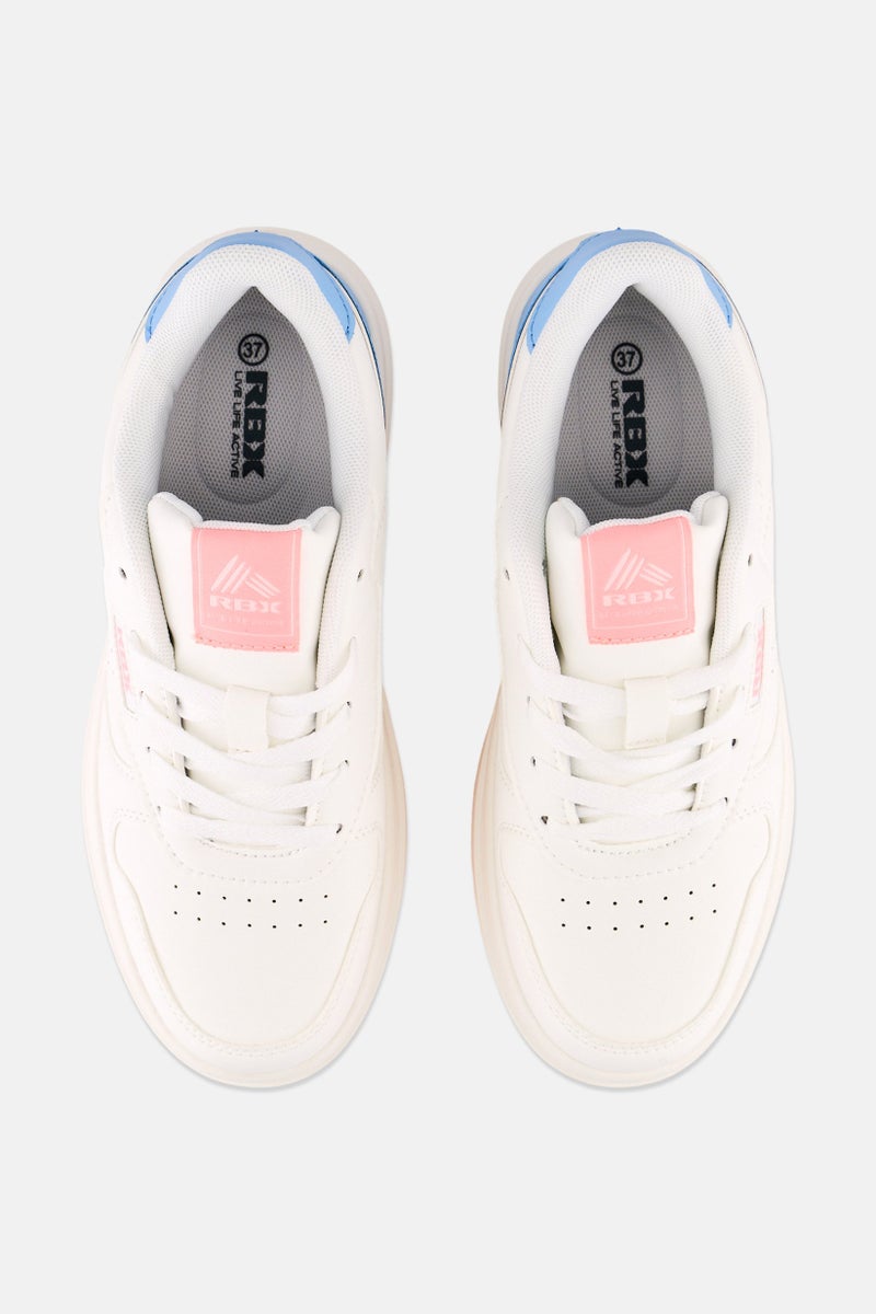 RBX Women Brand Logo Lace Up Shoes, White  - Image 3