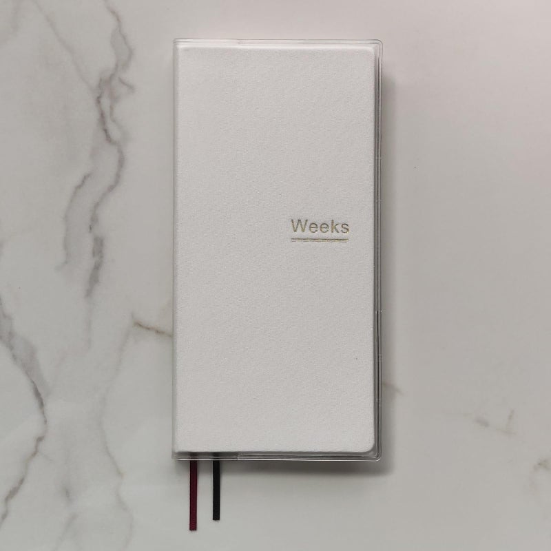 receip Undated Weekly Planner Notebook Pocket Organizer Appointment Book Journal Notebook A6 Week Plan Notepad (White with cover) - Image 4