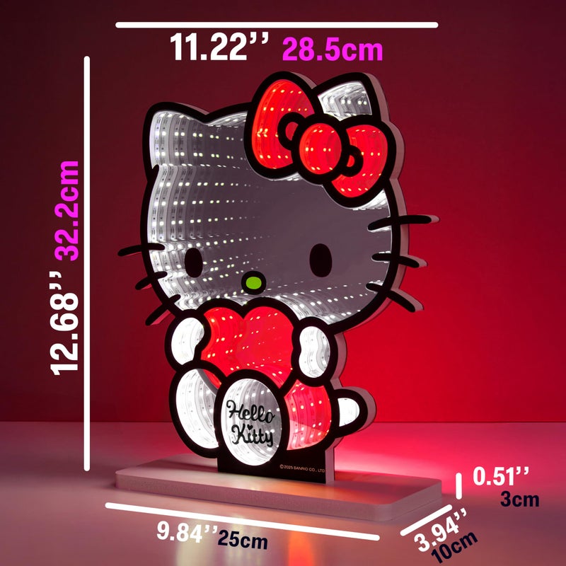 Get Trend Hello Kitty Sanrio 3D LED Light, Infinity Mirror Effect, USB Night Light, Room Decor, Bedroom Lamp, Kawaii Gifts for Girls Teens Women (Multi Hello Kitty) - Image 5