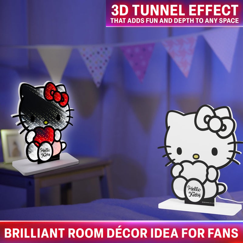 Get Trend Hello Kitty Sanrio 3D LED Light, Infinity Mirror Effect, USB Night Light, Room Decor, Bedroom Lamp, Kawaii Gifts for Girls Teens Women (Multi Hello Kitty) - Image 2