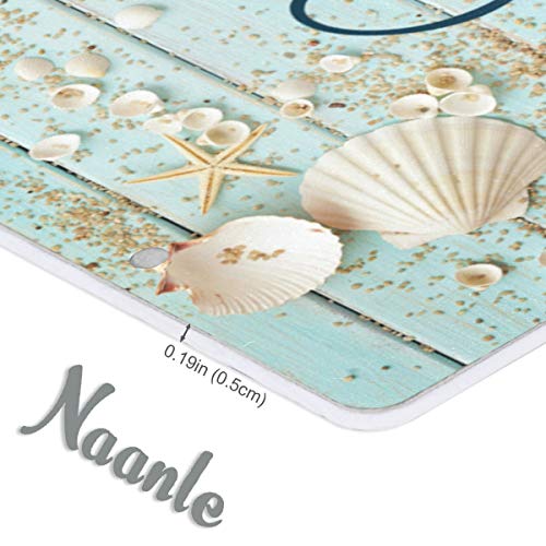 Naanle Aloha Door Sign Plaque with Rope, Wooden Seashell Hanging Sign Wall Art for Entrance Porch Front Home Garden Office Business Outdoor Decor 6 x 11 inches - Image 3